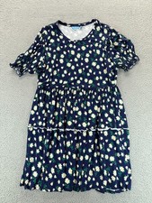 Draper James Womens Tiered Mini Dress Blue Green Floral Print Size 1X