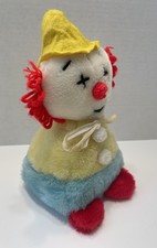 Vtg Eden Plush Wind Up Musical Clown Pastels "Be A Clown" 9" Made In Haiti  