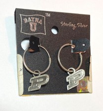 NCAA Purdue Boilermakers 925 Sterling Silver Hoop Earrings