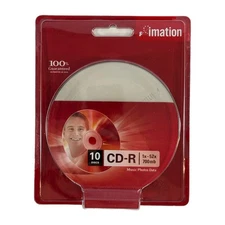 New Sealed Imation CD-R 10 Pack 700MB 52x Blank Discs Music Photos Data 2006