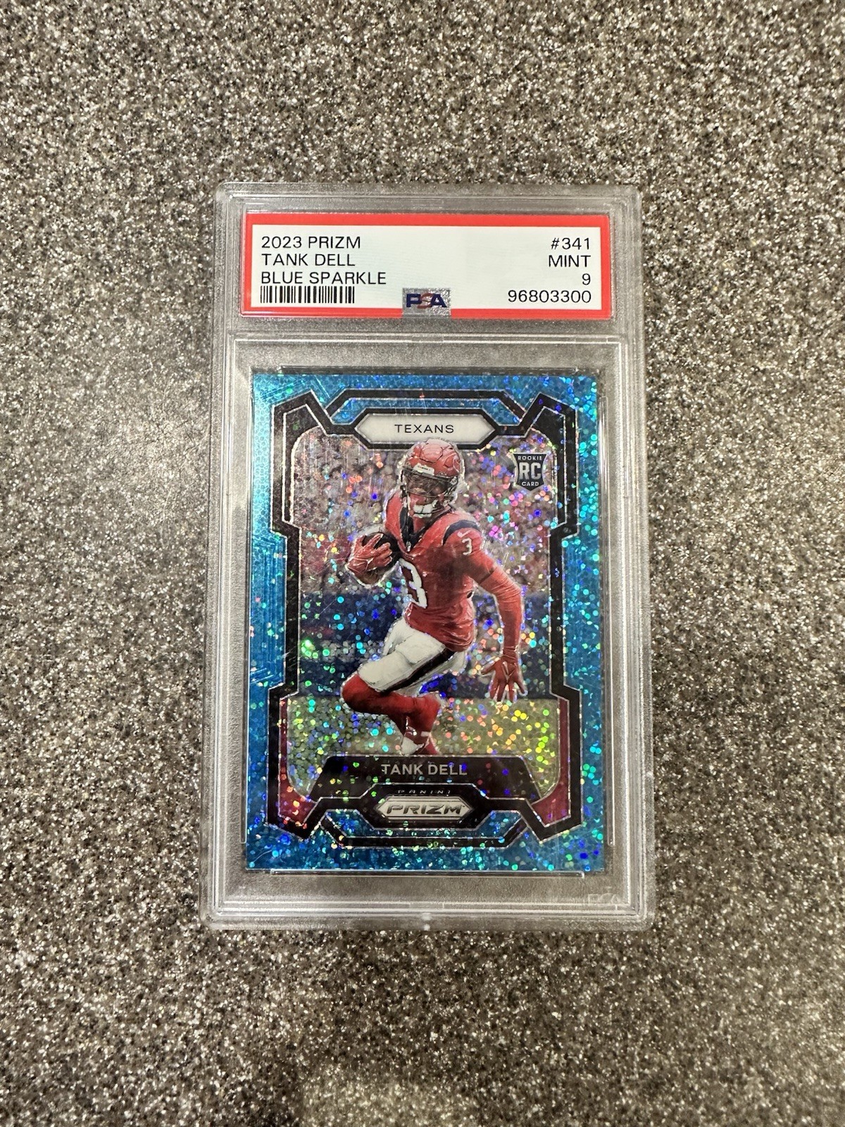 2023 Panini Prizm Rookies Tank Dell #341 Blue Sparkle Prizm /96 (RC)