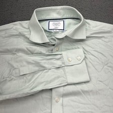 Charles Tyrwhitt Mens Dress Shirt Classic Fit Non Iron 17/35 Light Green