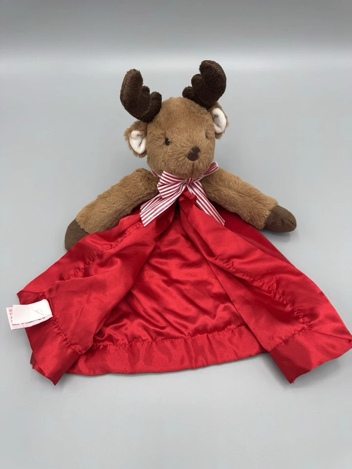 Bearington Bebé Rojo Lovey Reno Navidad Manta de Seguridad Alce Borde Satinado Foto 3 de 4