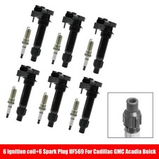 6x Ignition Coil+Spark Plug UF569 Für Cadillac GMC Acadia Buick