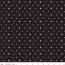 Charming Christmas  Presents Stars Black  Cotton Fabric Riley Blake By The Yard