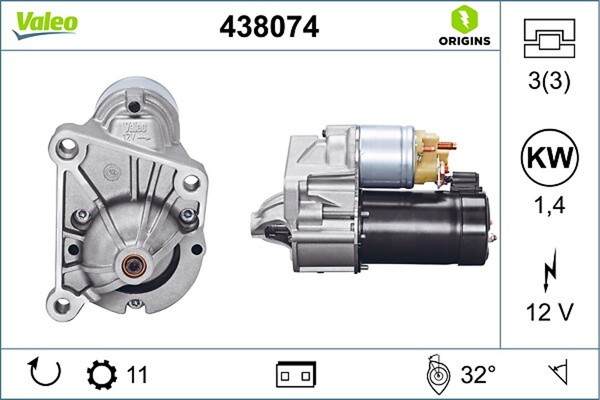 Anlasser Starter Valeo Origins - New O.E. Technologie 438074 FüR Megane Renault-image
