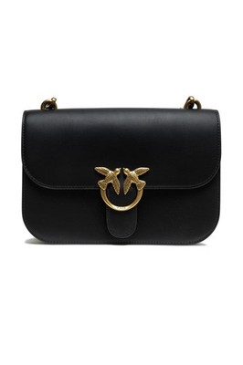 PINKO Black Leather Love Bell Classic Shoulder Bag 100% Authentic