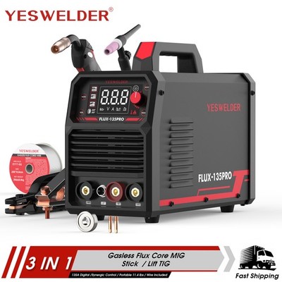 3-in-1 135A Flux Core MIG/Lift TIG/Stick Welder 110V  Lift TIG Torch
