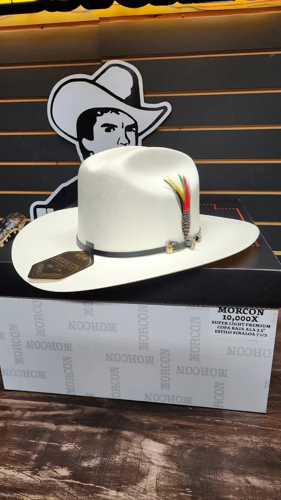 Sombrero Vaquero Morcon 10,000X Superlight Premium Western Cowboy Straw Hat 3.5"