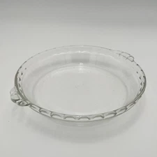 Vintage PYREX Pie Plate #229 Fluted Crimped Dish Glass Dish 9.5"