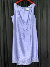 New Jane Seymour Sleeveless Silk Lavender Maxi Dress Size 12 NWT