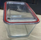 PYREX 7214 Rectangular Storage Glass Dish + Clear W/Red Lid 1.2Qt Bread Pan Size