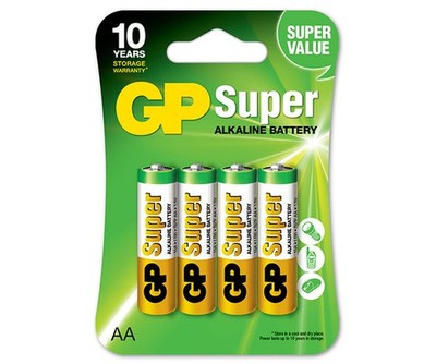 Super-Alkaline-Batterie AA LR6 1,5 V, 4 Stück - GP15A-UW4