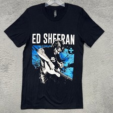 Ed Sheeran T Shirt Men's Sz S Black Ei-Lo 2-Sided Divide World Tour Concert Tee