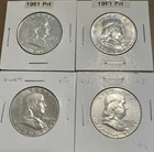 2-1961 1962 1963 Benjamin Franklin Half Dollar Proof - 90% Silver - Uncirculated