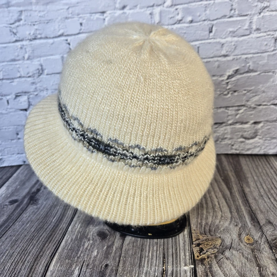 Sombrero cubo tejido de lana con aviso vintage para mujer Foto 4 de 4