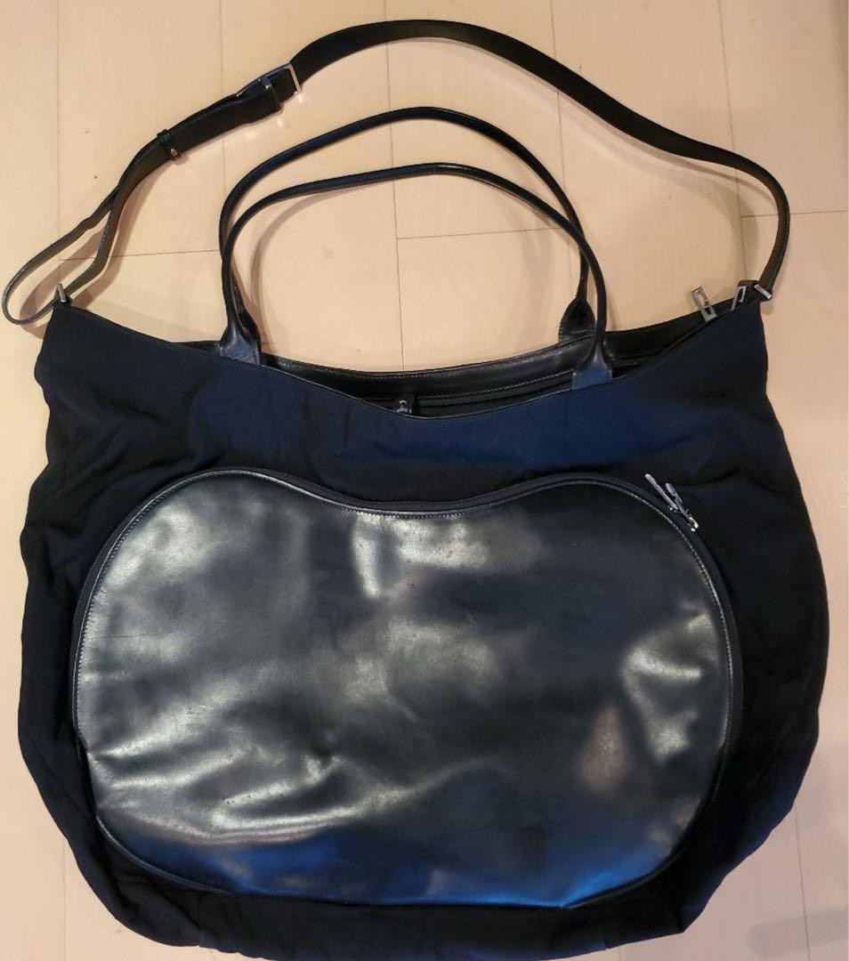 Gucci black nylon and leather crossbody shoulder bag