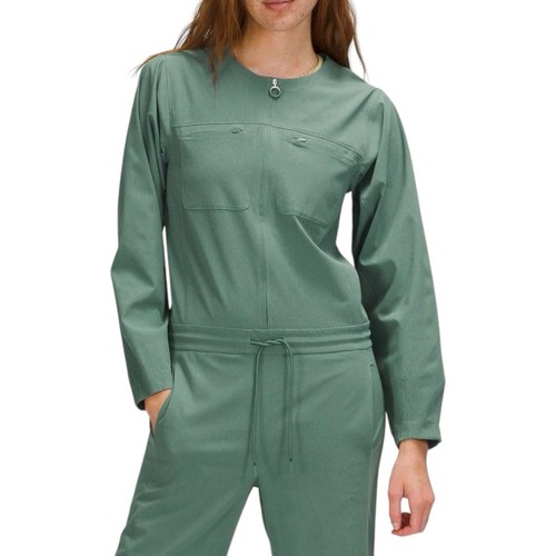Lululemon Ventlight Zippered Jumpsuit  One Piece Quick Dry Size 4 Tidewater Teal - Picture 2 of 6