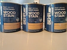 Three Quart Behr Premium Fast Drying Water-based Wood Stain Weathered Gray B4536