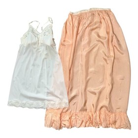12 Lot Vintage Lace Nylon Rayon Negligee Lingerie Slip Chemise 1940-70s Need TLC