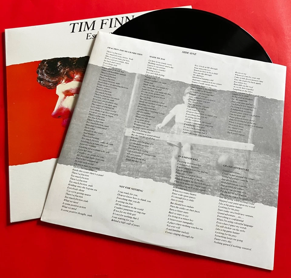 Tim Finn Vinyl record Escapde LP Plus Inner Sleeve 1983 - Image 4 of 4