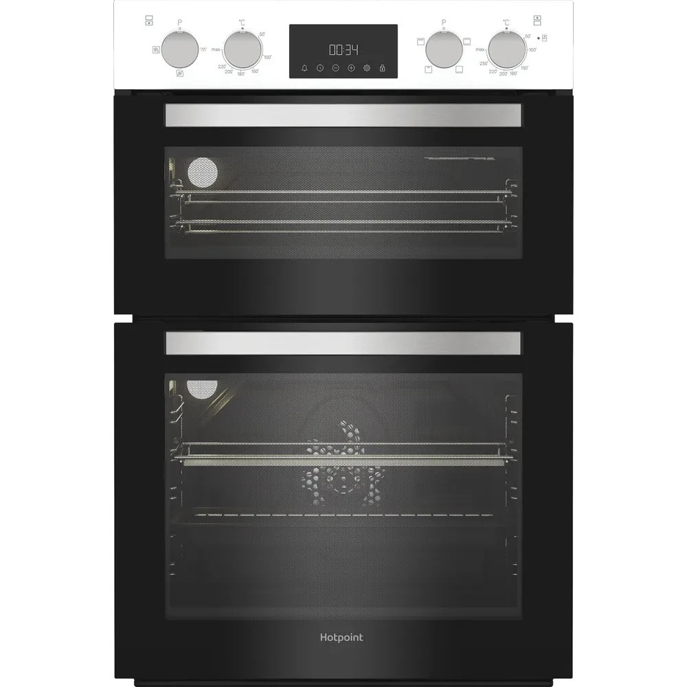 Hotpoint DIH10DW Built-In Column Double Oven, Fan Assisted Main, Grill, &Timer