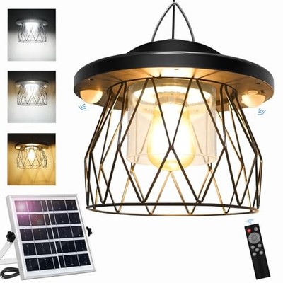  Solar Shed Light Outdoor Work Day/Night, Gazebo Lights Solar Black lx-1Pack