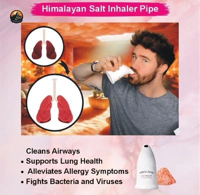 100% PURE Himalayan Salt Inhaler for Respiratory Problems |Salt Pipe| Anti Bacterial |