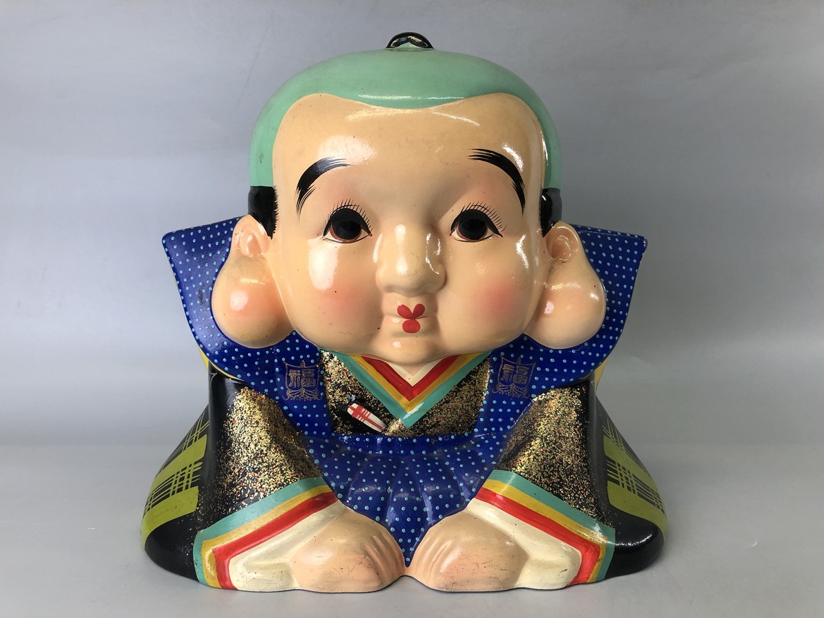 Y7389 NINGYO ceramic Fukusuke figurine clay doll Japan