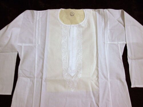 8x lot of 8 Chikan hand embroidered wholesale kurta shirt cotton men gents yoga - Picture 8 of 14