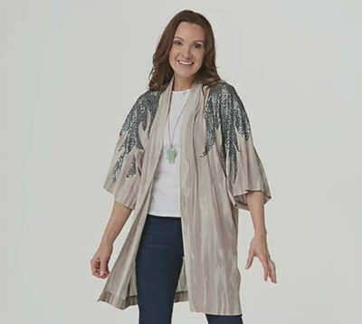 Haute Hippie Tribe Woven Cardigan Jacket Whiskey Stripe S New