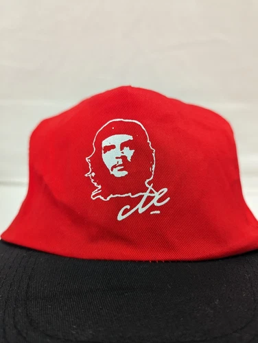 MENS & BLACK RED CHE GUEVARA WIDE BRIM ADJUSTABLE STRAPBACK CAP HAT