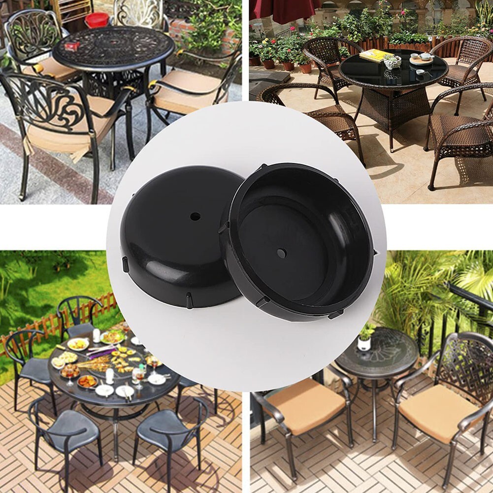 Reliable Black Patio Furniture Leg Glides for 1 1/2'' Wrought Iron 32