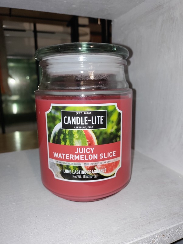 Candle-Lite 18 Oz. Jar Candle * Brand New! * Juicy Watermelon Slice Scent