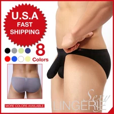 Men Pouch Bikini Briefs Sleeve Penis Sheath Underwear Shorts Lingerie Underpants