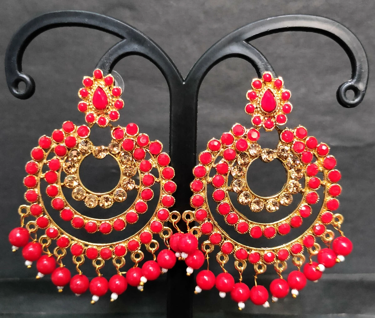 Buy South Indian Kemp Jhumka Design with Pearl Earrings