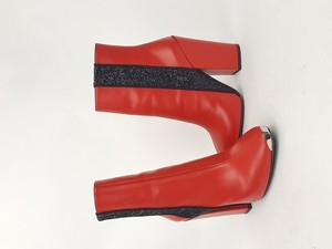 red short booties