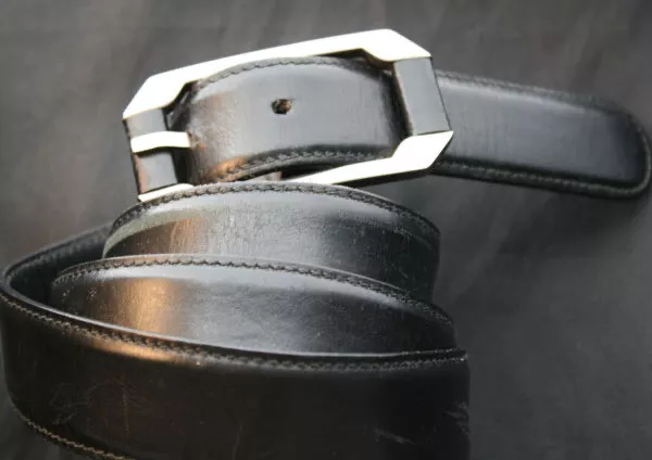 Ceinture homme vintage GUCCI cuir noir 100 cm 40 Made in Italy