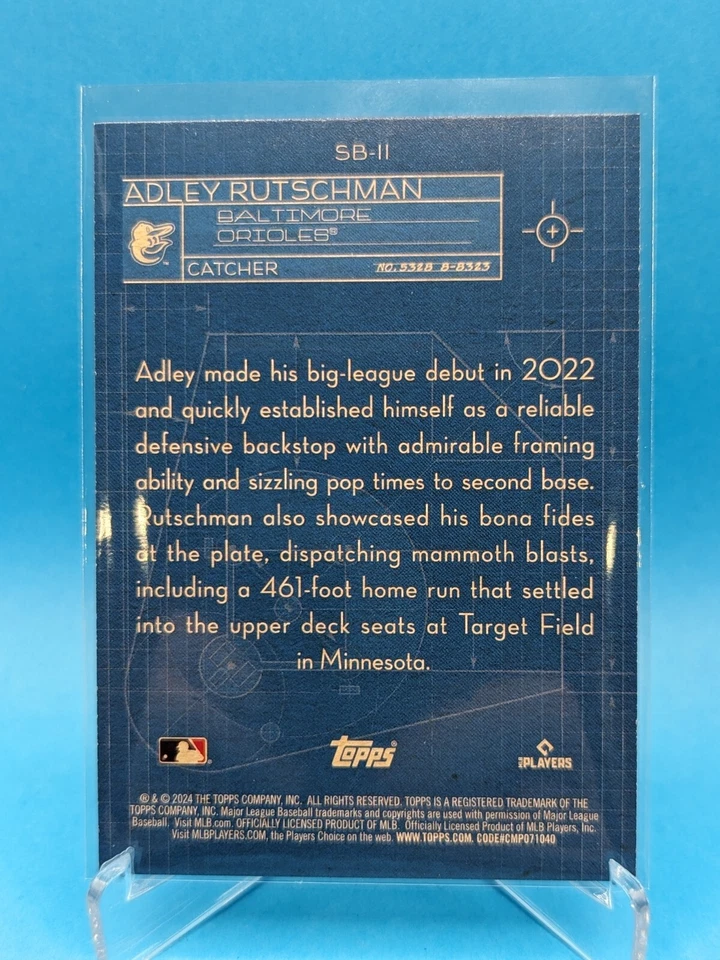 2024 Topps Series 1 Adley Rutschman SUPERSTAR BLUEPRINT #SB-11 Baltimore Orioles - Image 2 of 2
