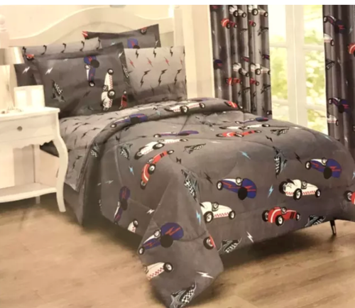 7PC Full Luxury Comforter Set Boys Car 