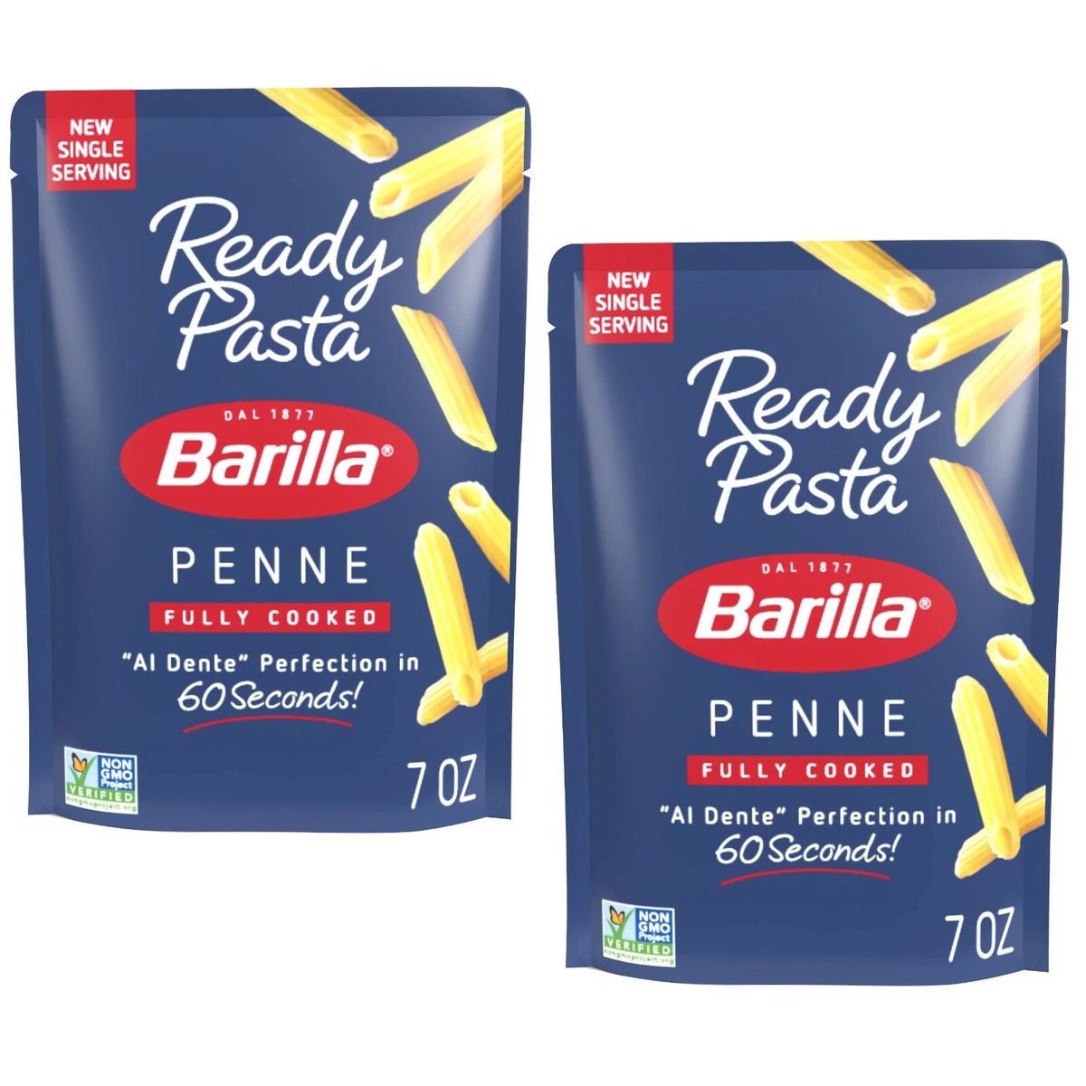 Barilla Ready Pasta PENNE Fully Cooked 7 Oz. Single Serve (2 Pack