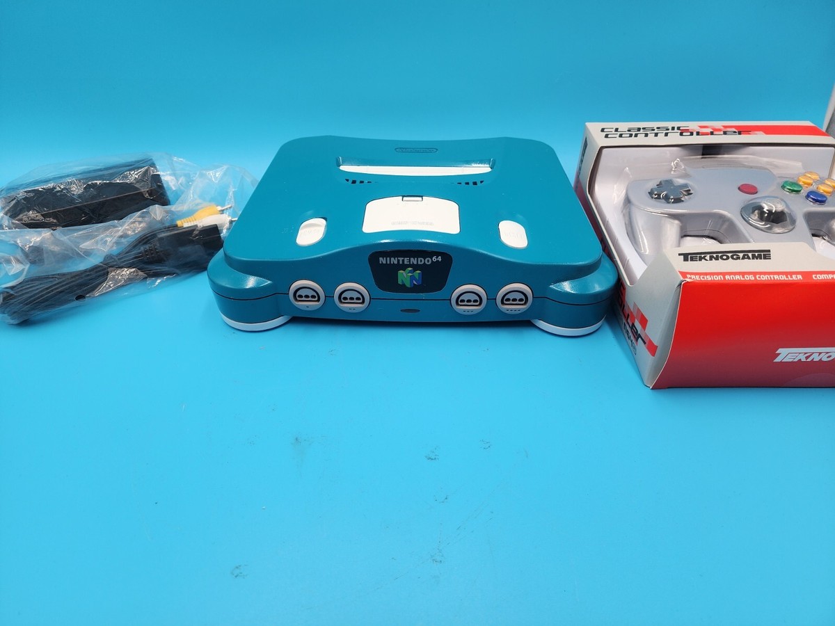 Custom Blue White Nintendo 64 N64 US Console Bundle