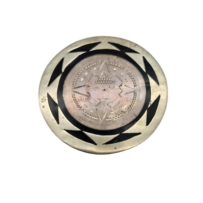 Sterling Silber Mexiko signiert Anhänger Medaillon Damen Schmuck 2'' breit