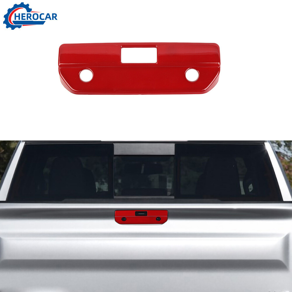 🌈 Red Tailgate Door Handle Latch Decor Cover Trim Shell For Chevy Silverado 19+