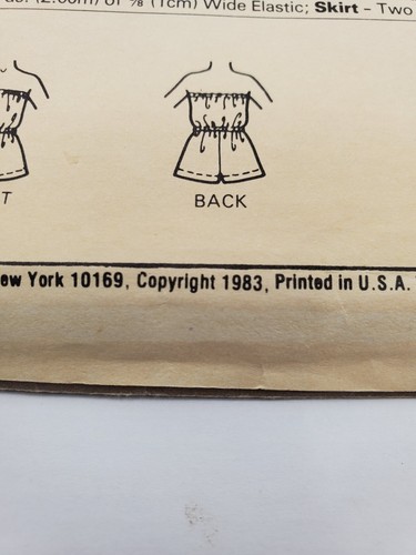 McCalls Stitch N Save 8549 Sewing Pattern Misses Romper Skirt Size A 6-8-10 Cut - Picture 7 of 8