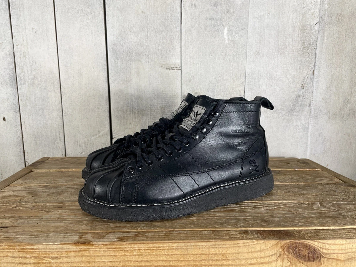 Rare Adidas x Neighborhood NH Shelltoe Leather Boots (Triple Black
