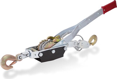 4 Ton Come Along Winch Puller Heavy Duty Power Cable 2 Hook Dual Gear Ratcheting