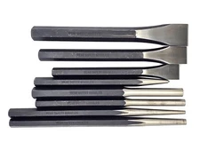 8 Pc Heavy Duty Jumbo Large Mechanic's Punch and Chisel Tool Set 