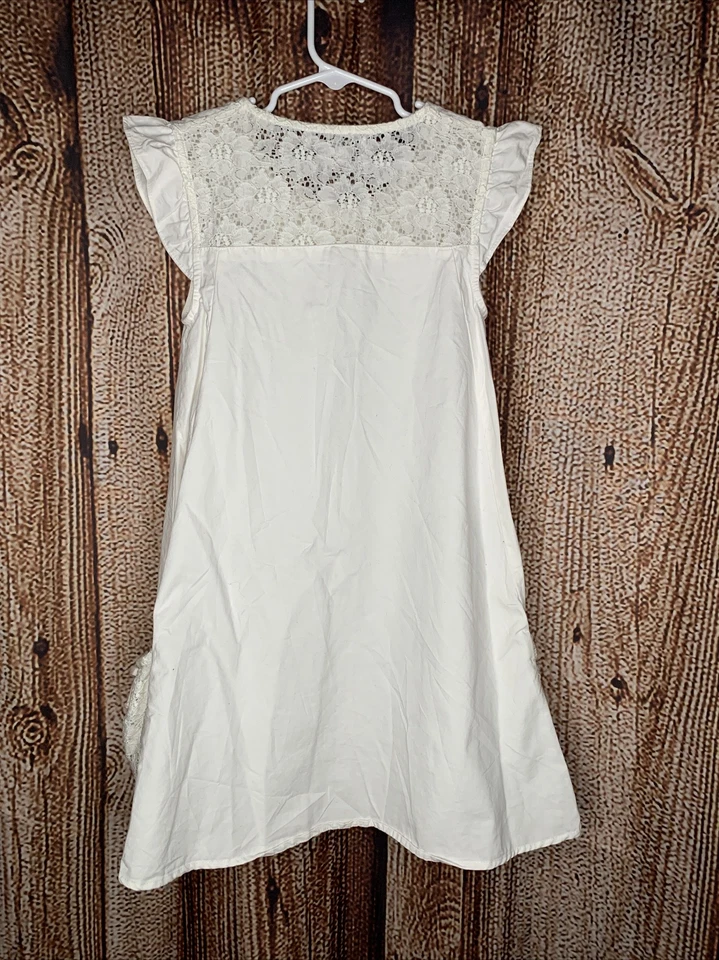 DKNY Lace Pleated Dress Girl’s White Size 7 EUC - Image 2 of 4