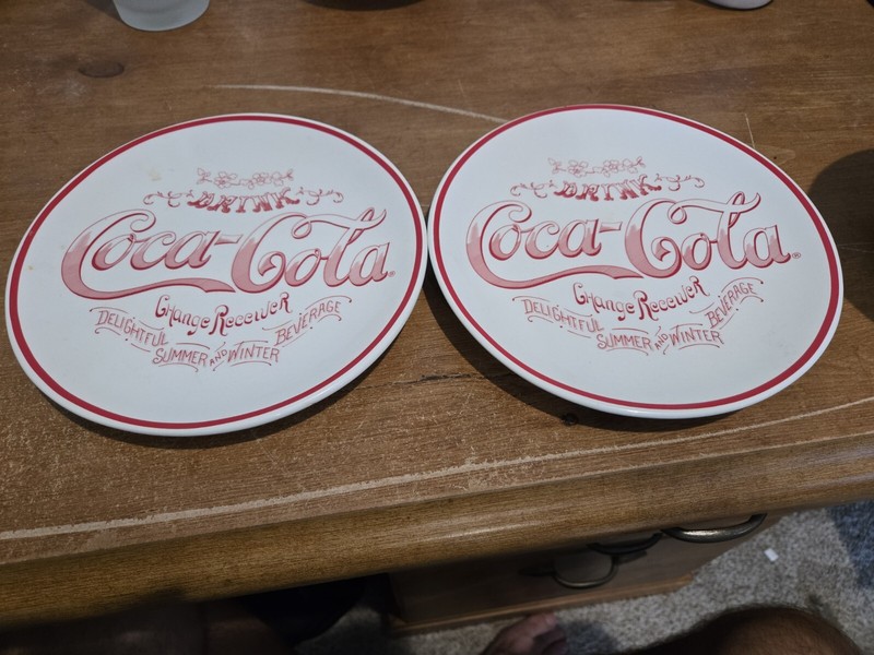 2 Coca Cola Change Receiver Plate Retro Ideal Brain Tonic Coke 8 Inches